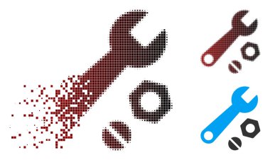 Kaybolan piksel noktalı resim anahtarı ve fındık simgesi