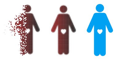 Eriterek piksel yarı ton aşık adam simgesi