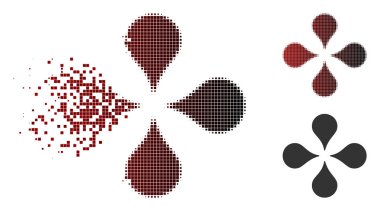 Piksel yarı ton harita işaretleri simgesi dağılmakta