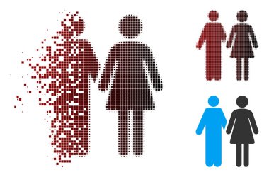 Toz piksel noktalı resim evli çift simgesi