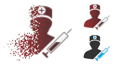 Parçalanmış piksel yarı ton Medic simgesi