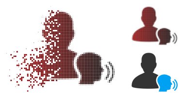 Parçalanmış piksel yarı ton orta simgesi