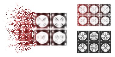 Harcanmış piksel yarı ton ASIC çiftlik simgesi madencilik