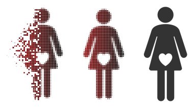 Parçalanmış piksel yarı ton metresi simgesi