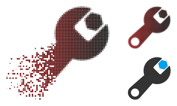 Icône de clé demi-teinte Pixel disparue — Image vectorielle