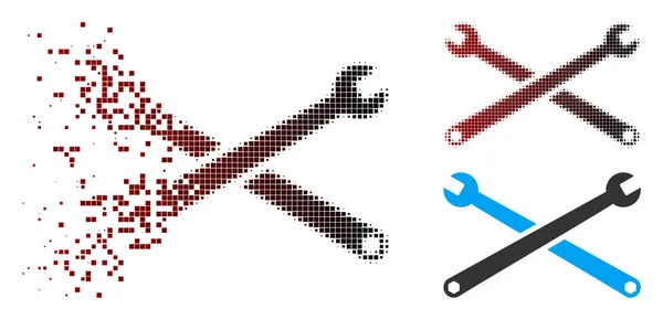 Icône de clés demi-teintes Pixel cassées — Image vectorielle