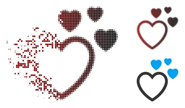 Καταστραφεί Pixel ράστερ αγάπη καρδιές εικονίδιο — Διανυσματικό Αρχείο