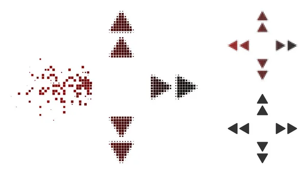 Σκόνη Pixel ράστερ κίνηση έξω εικονίδιο — Διανυσματικό Αρχείο