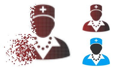 Harcanmış piksel yarı ton hemşire simgesi