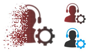 Işıltı piksel yarı ton operatör yapılandırma dişli simgesini