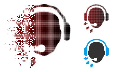 Piksel yarı ton operatör ileti simgesi dağılmakta