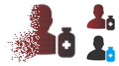 Tahribe piksel yarı ton eczacı tıp simgesi