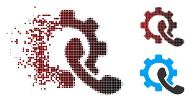 Kırık piksel yarı ton telefon yapılandırma simgesi
