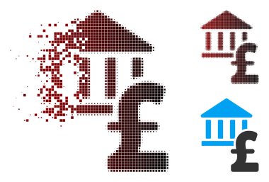 Harcanmış piksel yarı ton Lirası banka simgesi