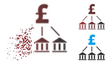 Kaybolan piksel yarı ton Lirası banka Derneği simgesi