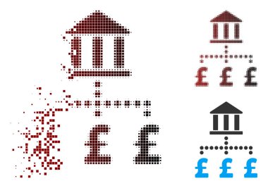 Kırık piksel yarı ton Lirası banka ödemeleri simgesi