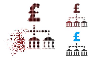 Kırık piksel yarı ton Lirası banka düzeni simgesini