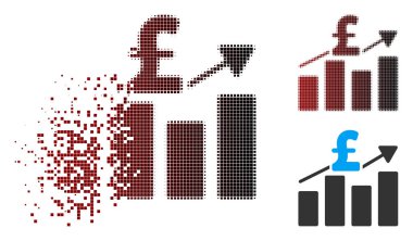 Tahribe piksel yarı ton Lirası iş grafik simgesini