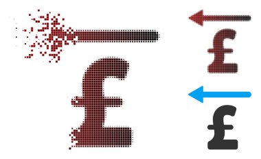 Dağınık piksel yarı ton Lirası Moneyback simgesi