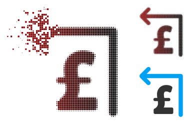 Piksel yarı ton Lirası Moneyback simgesi çözünmüş