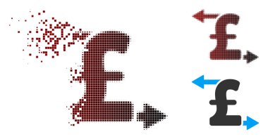 Hasarlı piksel yarı ton Pound ödeme simgesi