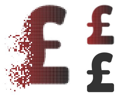 Toz piksel yarı ton Pound Sterling simgesi