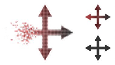 Hasarlı piksel yarı ton Quadro ok simgesi