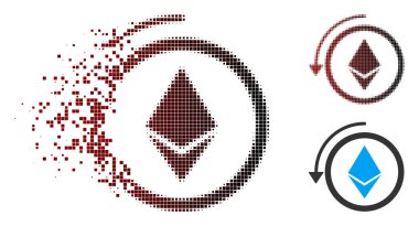 Piksel yarı ton geri ödeme Ethereum Crystall simgesi ışıltı