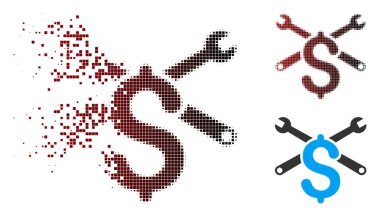 Hasarlı piksel yarı ton hizmet fiyat simgesi