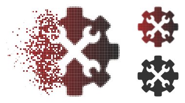 Parçalanmış piksel yarı ton Service simgesini araçları