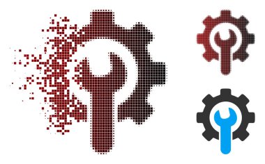 Kırık piksel yarı ton Service simgesini araçları