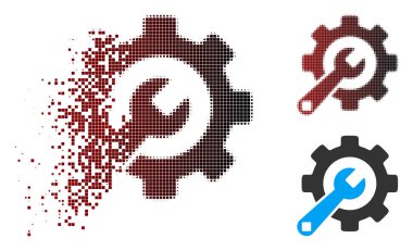 Piksel yarı ton hizmet Araçlar simgesi çözünmüş