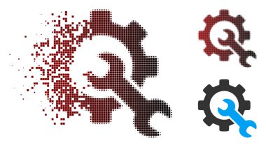 Tahribe piksel yarı ton hizmet Araçlar simgesi