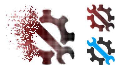 Hareketli piksel yarı ton hizmet Araçlar simgesi