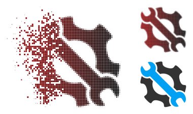 Tahribe piksel yarı ton hizmet Araçlar simgesi