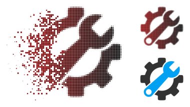 Piksel yarı ton hizmet Araçlar simgesi dağılmakta