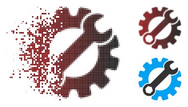 Tahribe piksel yarı ton hizmet Araçlar simgesi