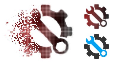 Toz piksel yarı ton hizmet Araçlar simgesi