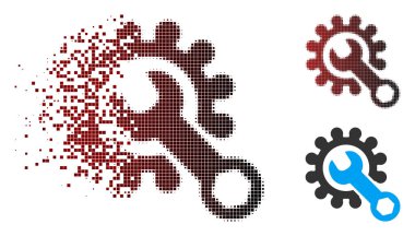 Hareketli piksel yarı ton hizmet Araçlar simgesi