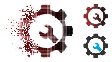 Toz piksel yarı ton hizmet Araçlar simgesi