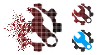 Kaybolan piksel yarı ton hizmet Araçlar simgesi