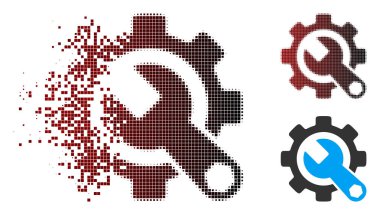 Parçalanmış piksel yarı ton Service simgesini araçları