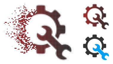 Kırık piksel yarı ton Service simgesini araçları