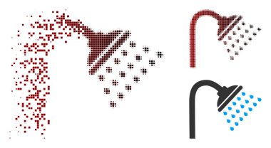 Harcanmış piksel noktalı resim duş simgesi