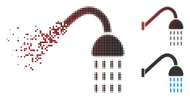 Dağınık piksel noktalı resim duş simgesi