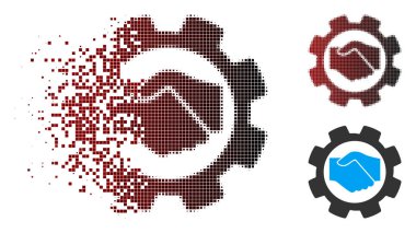 Piksel noktalı resim akıllı sözleşme Kur dişli simgesini harcanmış