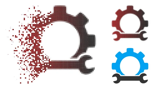 Verschwindendes Pixel-Halfone-Service-Tools-Symbol — Stockvektor