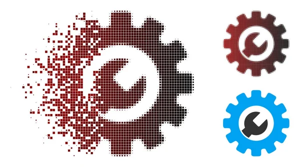 Ícone de ferramentas de serviço de meio-tom de pixel dissipado — Vetor de Stock