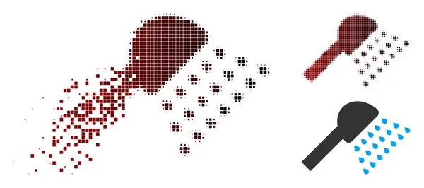 Zersetztes Pixel-Halbton-Duschsymbol — Stockvektor