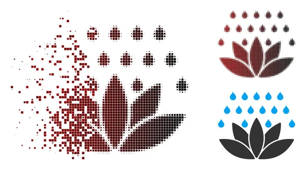 Icono de ducha de spa desintegrador Pixel Halftone — Vector de stock